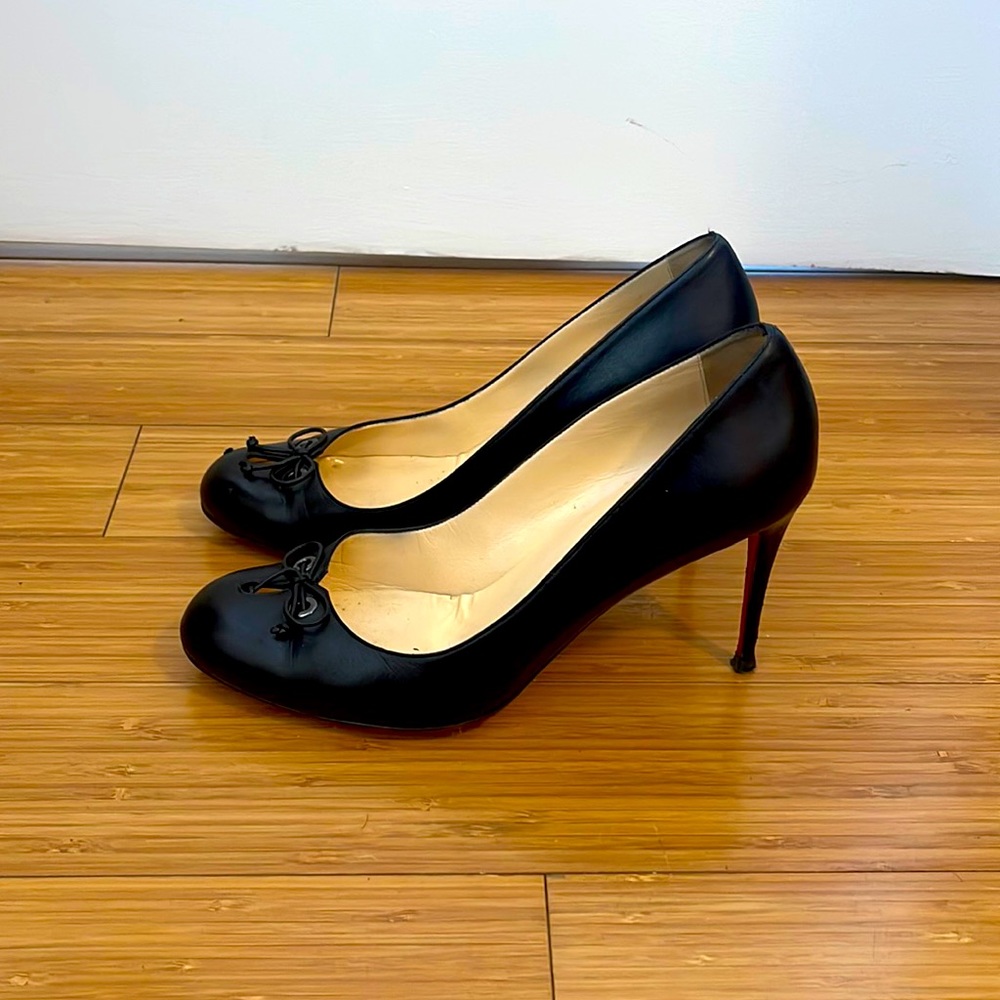 Black Leather Christian Louboutin Heels